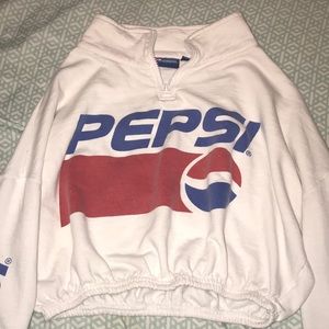 White cropped long sleeve Pepsi shirt
